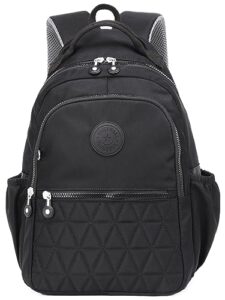 kaierwoke small nylon backpack casual daypack backpacks for women (black)
