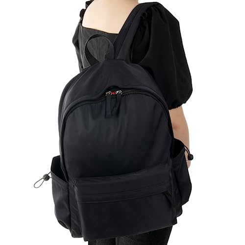 joyibay Backpack for Adults, Black Lightweight Bag for Daily Essentials, Waterproof Casual Backpack for Adults