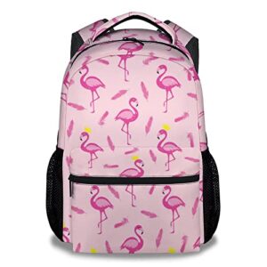 coopasia flamingo backpack for school - 16 inch pink backpacks for girls, women - cute lightweight bookbag for elementary
