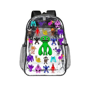 oinxghw clear backpack see through bookbag large heavy duty pvc transparent backpacks for boys girls men women