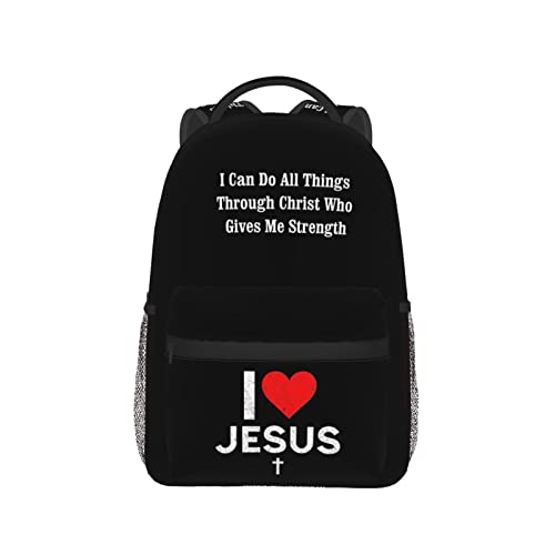 Christian Jesus Cross Backpack Casual Laptop Backpack Travel Daypack Bookbag for Outdoor Office Picnic Travel