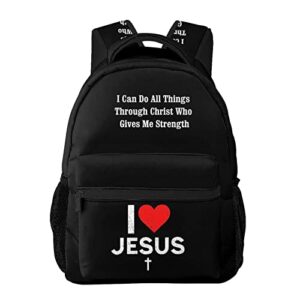 Christian Jesus Cross Backpack Casual Laptop Backpack Travel Daypack Bookbag for Outdoor Office Picnic Travel