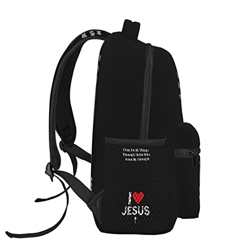 Christian Jesus Cross Backpack Casual Laptop Backpack Travel Daypack Bookbag for Outdoor Office Picnic Travel