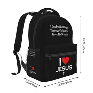 Christian Jesus Cross Backpack Casual Laptop Backpack Travel Daypack Bookbag for Outdoor Office Picnic Travel