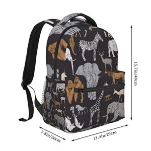 Juoritu Animals Backpacks, Laptop Backpacks for Travel Work Gifts, Lightweight Bookbags for Men and Women