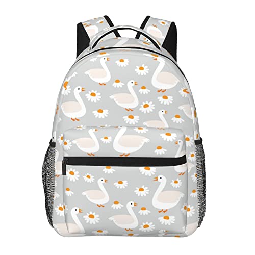 Juoritu Ducks Daisy Backpacks, Laptop Backpacks for Travel Work Gifts, Lightweight Bookbags for Men and Women