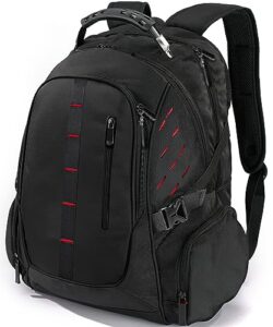 lekakii travel laptop backpack for men, extra large waterproof backpack for traveling on airplane, 17.3 inch business computer bag black backpack 45l