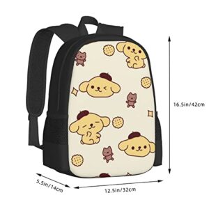 DIEZ Wink Pompompurin Pen Backpack Pom Pom Purin Cosplay 3d Printing Waterproof Backpack Lightweight Travel Backpack Women Bag with Keychain