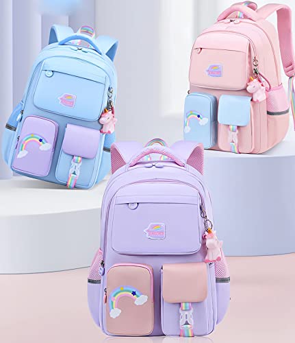 Hcveucn Unicorn Backpack Girls School Bag Multifunction Bookbag Large Capacity Daypack Waterproof Laptop Backpacks