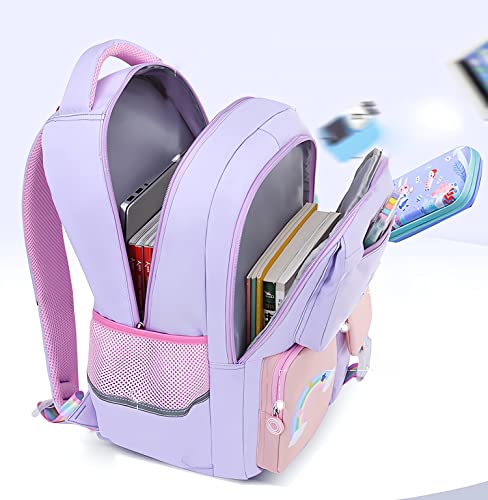 Hcveucn Unicorn Backpack Girls School Bag Multifunction Bookbag Large Capacity Daypack Waterproof Laptop Backpacks