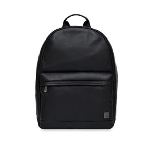 knomo albion leather backpack 16" laptop computer shoulder bag for business, work & travel,black