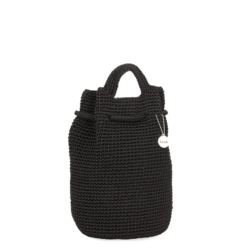 The Sak Small Dylan Backpack in Crochet, Adjustable Backstrap, Black