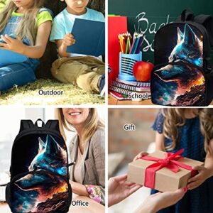 PORCLAY Galaxy Wolf Backpack for Middle School Boys Aesthetic Teen Bookbag Preschool Elementary Book Bag for Teens Lightweight School Supplies Bag