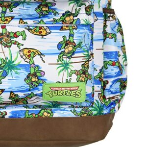 INTIMO Teenage Mutant Ninja Turtles TMNT Pizza Fun School Travel Backpack With Faux Leather Bottom