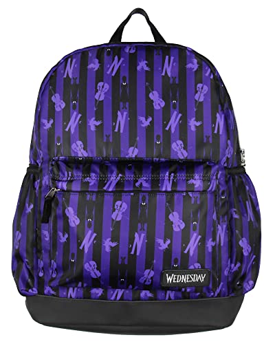 INTIMO Wednesday TV Show Series Tossed Symbol Character Backpack Dual Compartment