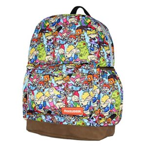 intimo nickelodeon '90s cartoon rugrats ren and stimpy school travel backpack with faux leather bottom