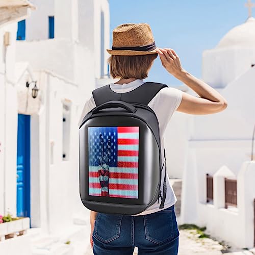 Raoaoqoon Led Backpack With App Control， Upgrade FHD Color Screen Programmable 17 Inch Laptop Backpack, Waterproof led bag, Travel Backpack, Motorcycle Backpack,Gifts