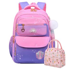 lyoumeit cute backpacks set for school girls,halloween gifts for kids, school backpack with lunch bag,16 inch