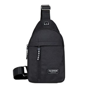 viadha crossbody sling bag men women sling backpack bag multipurpose small sling crossbody chest shoulder bag (#01 black)
