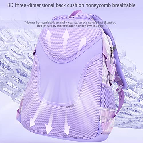 WYCY Kids Backpack School Backpacks for Girls Large Bookbags for Teen Girls Cute Book Bag with Compartments for Teen Girl Kid Students Elementary Middle School(Purple)