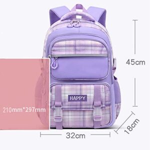 WYCY Kids Backpack School Backpacks for Girls Large Bookbags for Teen Girls Cute Book Bag with Compartments for Teen Girl Kid Students Elementary Middle School(Purple)