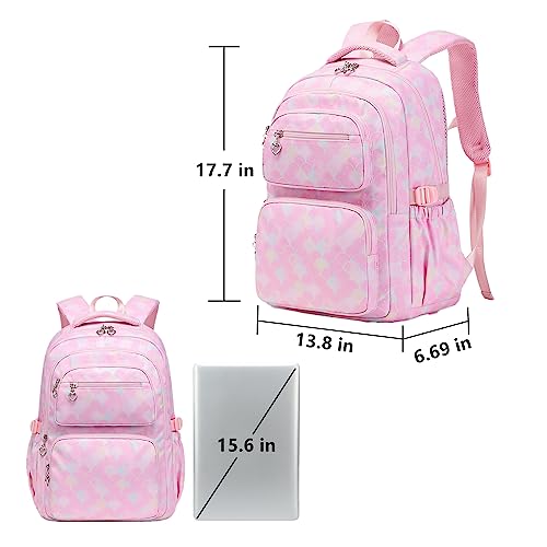 QHRIDS School Backpacks for Girls,Cute Book Bag with 15.6 Laptop Backpack for Teen Girl Kid Students Elementary Middle School