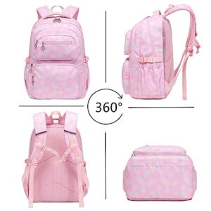 QHRIDS School Backpacks for Girls,Cute Book Bag with 15.6 Laptop Backpack for Teen Girl Kid Students Elementary Middle School