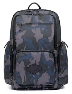 harley-davidson bar & shield crinkle nylon water-resistant backpack - camo