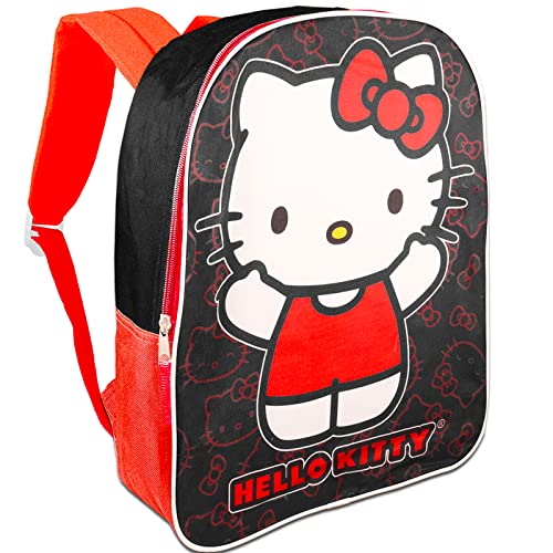 Hello Kitty Backpack Set for Girls - Bundle with Hello Kitty Backpack, Temporary Tattoos, Keychain, More | Hello Kitty Backpack for School