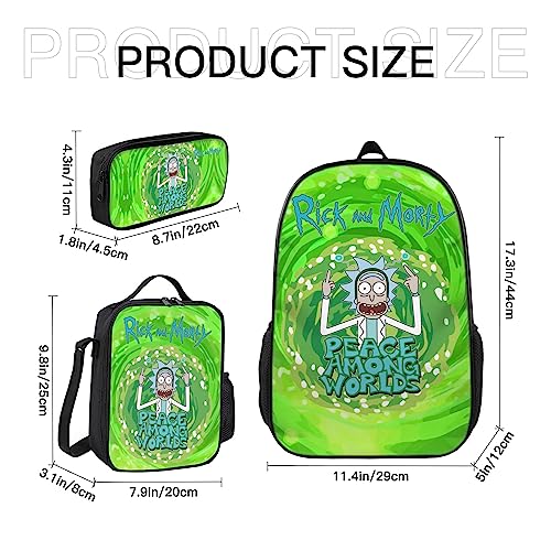 FLYIFE Anime-Inspired Cartoon Style Backpack Set - 3PCS Backpack for Teens with Pencil Case and Lunch Bag