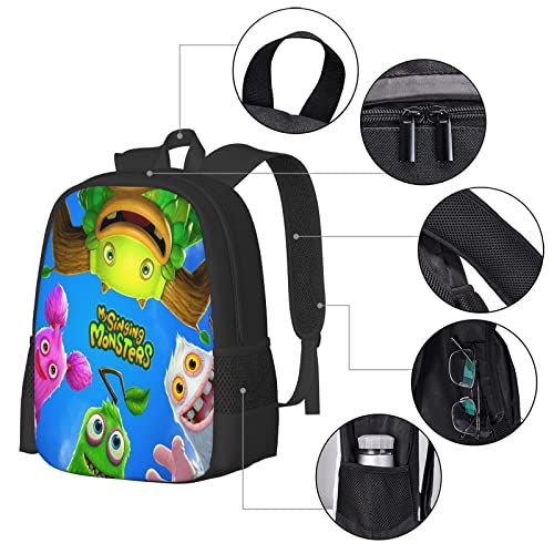 Fleiyd Cartoon Game 3 Piece Backpack Casual Lightweight Travel Bag With Pencil Case Lunch Bag Backpack Combo Unisex