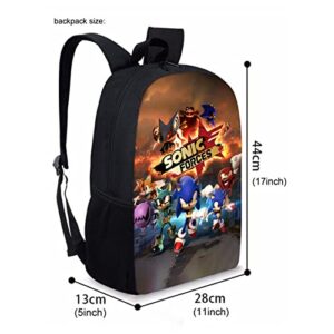 Troishui Cartoon Backpack Set 17 Inch Backpack with Lunch Bag Pencil Bag Backpack 3pcs Set -2