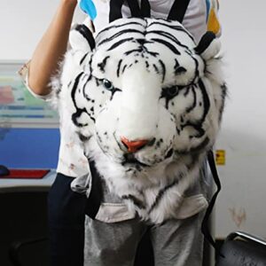 Stone mice Dominating backpack, 3D animal avatar backpack, tiger and lion avatar backpack (White Tiger, 35 * 50)