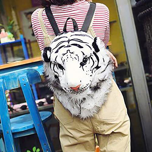 Stone mice Dominating backpack, 3D animal avatar backpack, tiger and lion avatar backpack (White Tiger, 35 * 50)