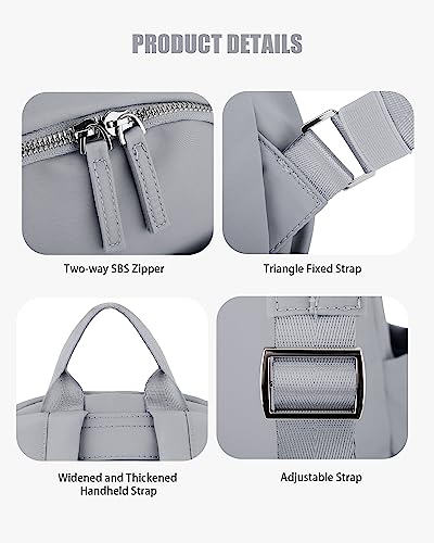 KEYEMP Mini Small Backpack Purse for Women Lightweight Waterproof Fashion Trendy Cute Work Casual Daypack Travel Bag Backpack for Ladies,Grey