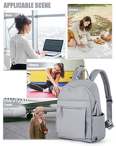 KEYEMP Mini Small Backpack Purse for Women Lightweight Waterproof Fashion Trendy Cute Work Casual Daypack Travel Bag Backpack for Ladies,Grey