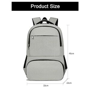 Lunch Backpack, Insulated Cooler Backpack Fits 15.6 Inch Laptop, Water-Resistant Backpack with USB Charging Port for Men, for Work Beach Camping Picnics Hiking,Light Grey