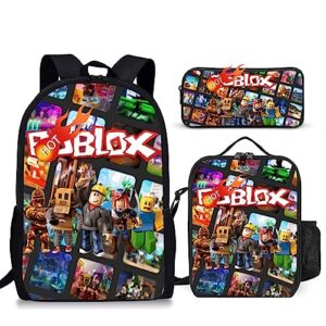 mxcowfe kids cartoon backpack set for boys girls, casual school bag with lunch bag pencil case, durable laptop bag, suitable for travel, back to school, work style-1