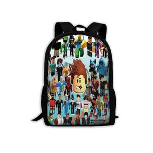 cnlauky gamer backpack 17 inch, anime backpack large capacity travel backpacks light schoolbag for boys girls camping hiking (blue)