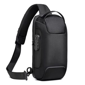 kucino waterproof anti-theft sling bag with usb recharging, crossbody sling bags for men and women, men's chest bag casual shoulder bag, one strap backpack, perfect for travel & commute