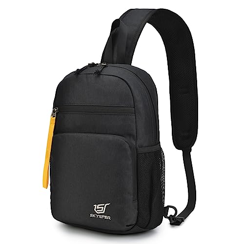 SKYSPER Packable Crossbody Sling Bag Cross Body Sling Backpack Shoulder Chest Bag Travel Hiking Daypack for Women Men(Black)