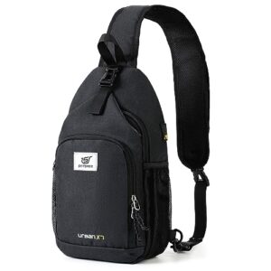 skysper sling bag rfid crossbody sling backpack cross body shoulder bag travel hiking daypack for women men(black)