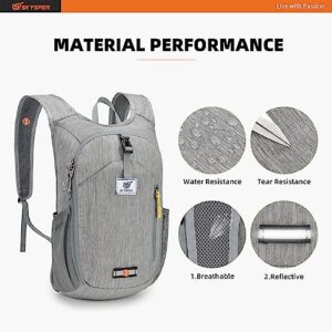 SKYSPER 10L Hiking Backpack Small Hiking Daypack Packable Lightweight Travel Day Pack for Women Men(Grey)