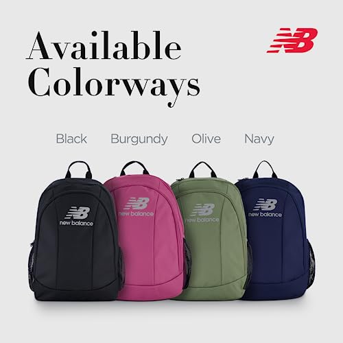 New Balance Laptop Backpack, Commuter Travel Bag for Men and Women, Black, 19 Inch