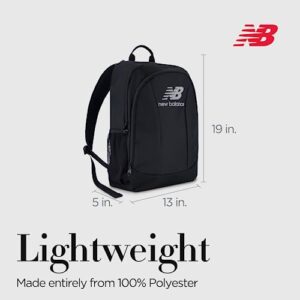 New Balance Laptop Backpack, Commuter Travel Bag for Men and Women, Black, 19 Inch