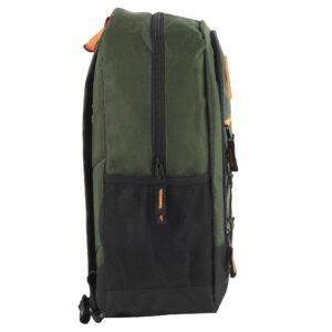 Summit Ridge Dual Compartment 18 Backpack with Bungee Cord Front for Men, College, Travel, Camping (Green)