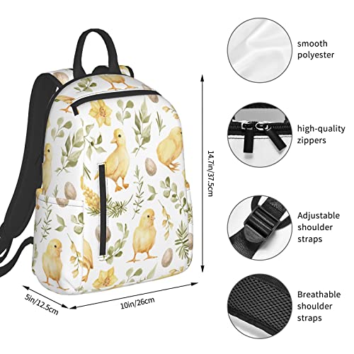 ILEABEC Travel Backpack For Women Men Duck Chickens Leaf Laptop Backpack Casual Daypack Backpacks