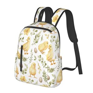 ILEABEC Travel Backpack For Women Men Duck Chickens Leaf Laptop Backpack Casual Daypack Backpacks