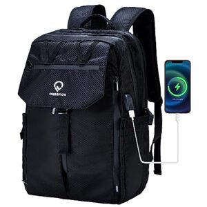 Travel Laptop Backpack Water Resistant Laptop Bag with USB Charging Port, 17 Inch Computer Business Backpack for Men Women Computer Carry On Backpack Durable Work College Business Bag Casual Daypack