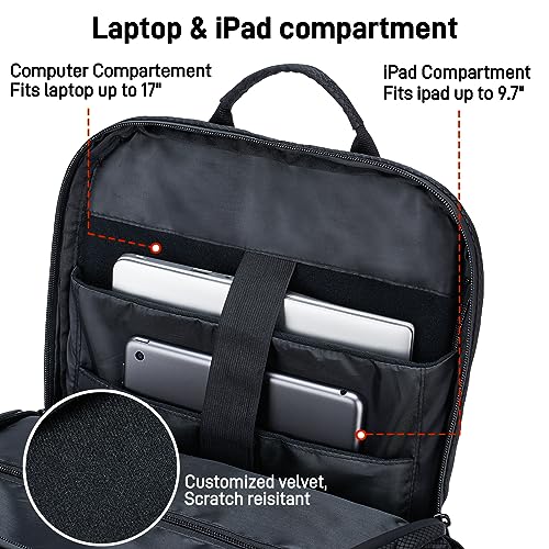 Travel Laptop Backpack Water Resistant Laptop Bag with USB Charging Port, 17 Inch Computer Business Backpack for Men Women Computer Carry On Backpack Durable Work College Business Bag Casual Daypack